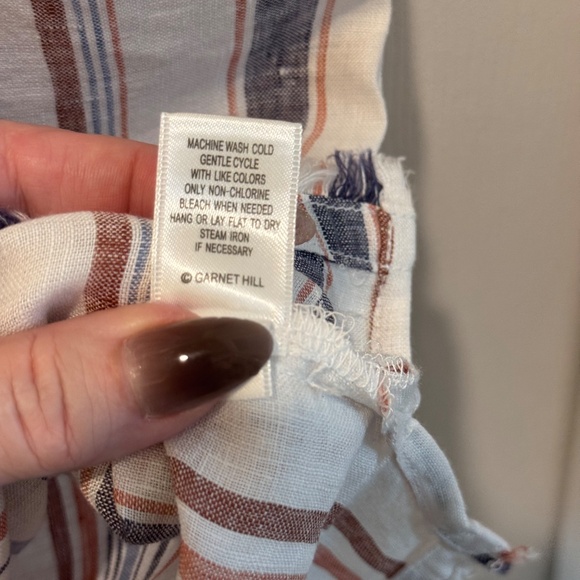 Woman's Linen Striped Tank Top, Size 16, Garnet Hill - Picture 8 of 10